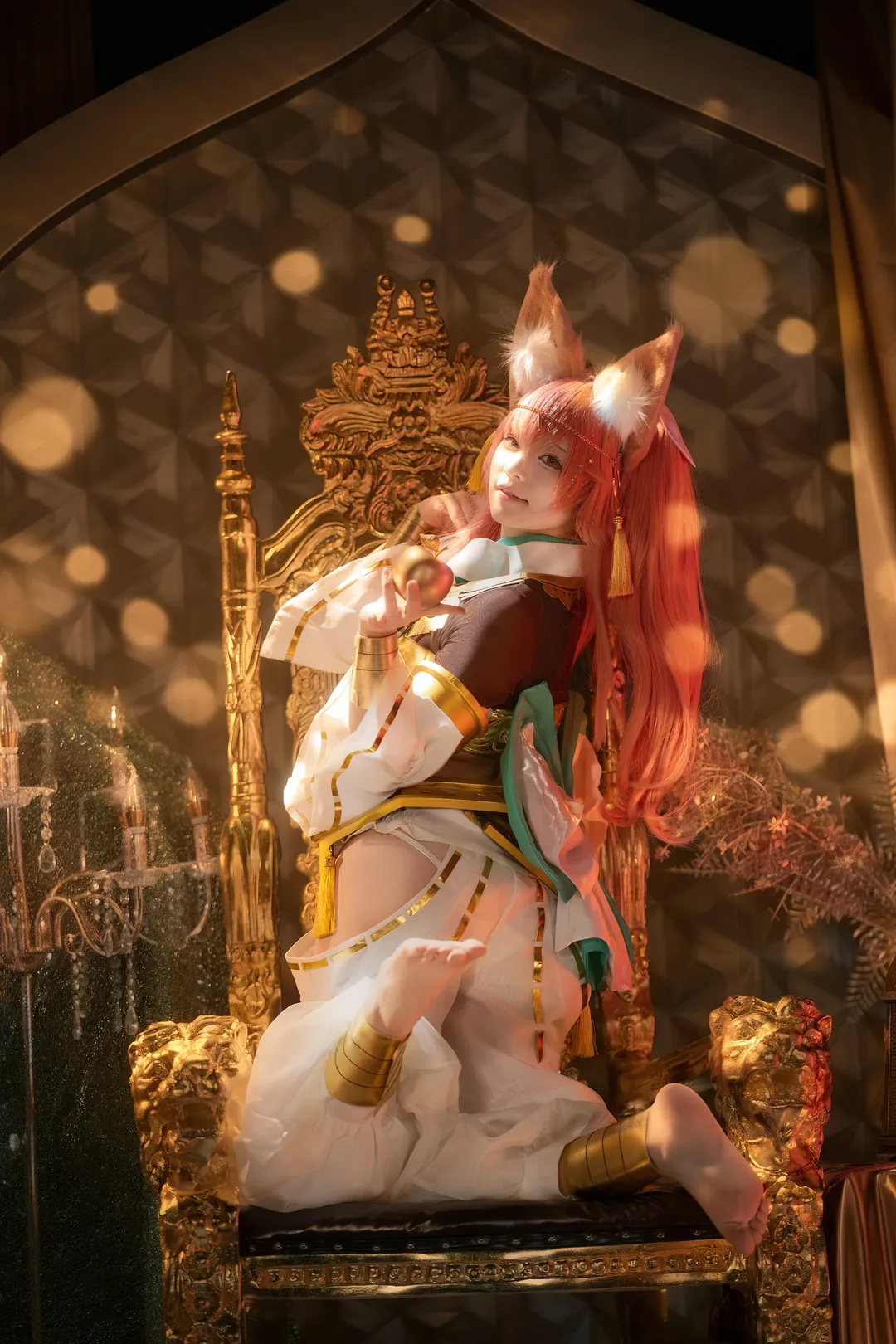 コスプレ写真, 雰囲気のある写真, 玉藻の前 コスプレ, 妖狐スタイル, 金色の光斑 - 2枚目