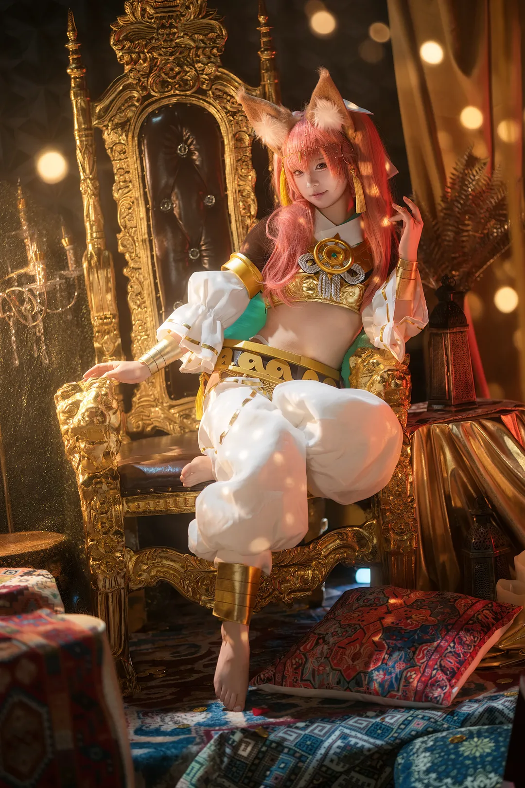 コスプレ写真, 雰囲気のある写真, 玉藻の前 コスプレ, 妖狐スタイル, 金色の光斑 - 3枚目