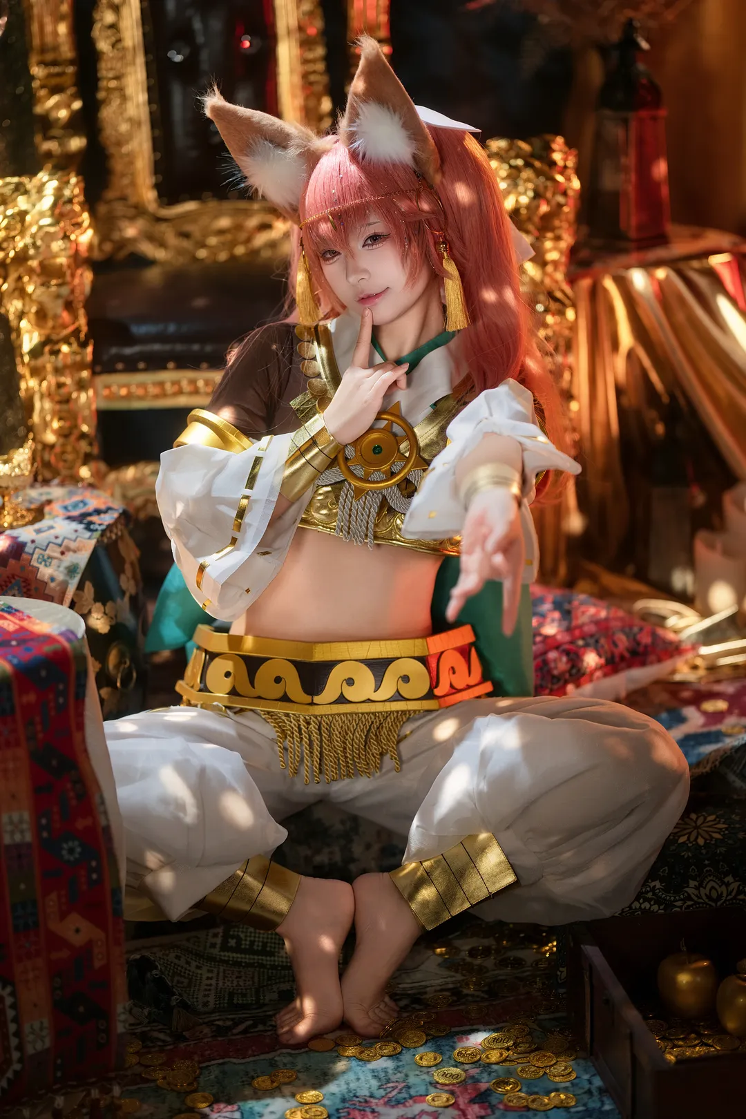 コスプレ写真, 雰囲気のある写真, 玉藻の前 コスプレ, 妖狐スタイル, 金色の光斑 - 4枚目