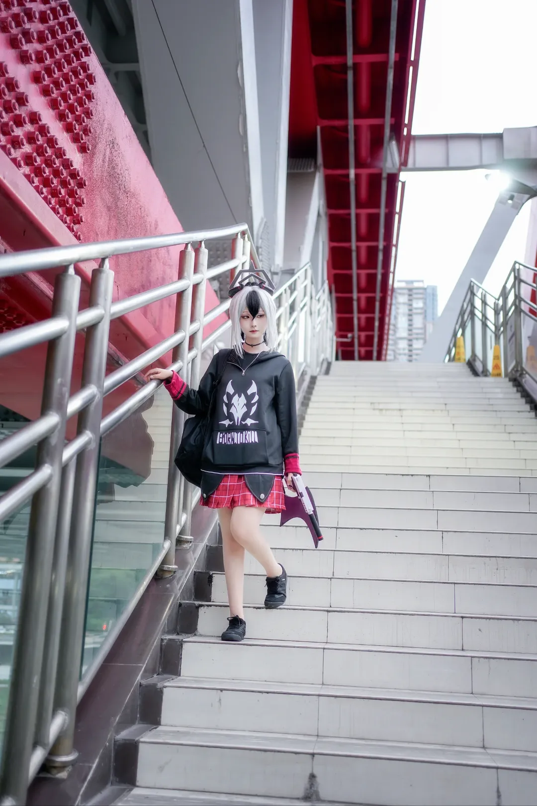 蔚蓝档案, 鬼方佳代子cos, 二次元日常, 碧蓝档案cosplay, 都市夜景摄影 - 第3张