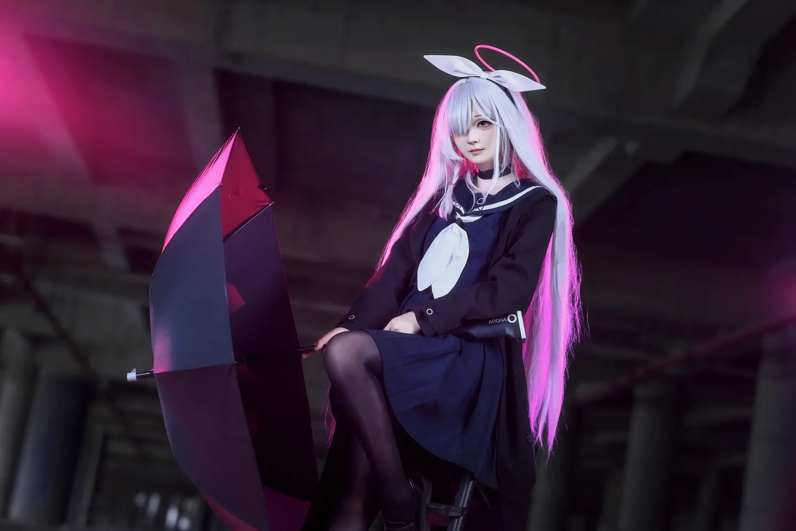 蔚蓝档案, 普拉娜cos, cosplay摄影, 霓虹光影, 废墟风 - 第2张