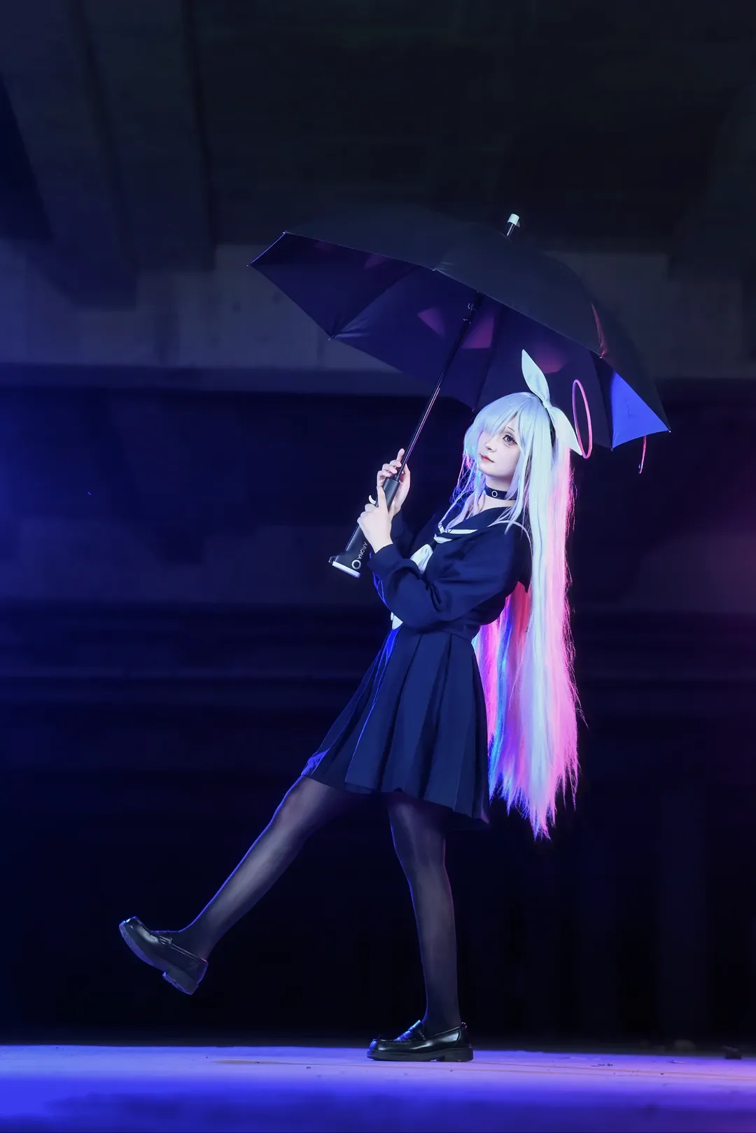 蔚蓝档案, 普拉娜cos, cosplay摄影, 霓虹光影, 废墟风 - 第5张