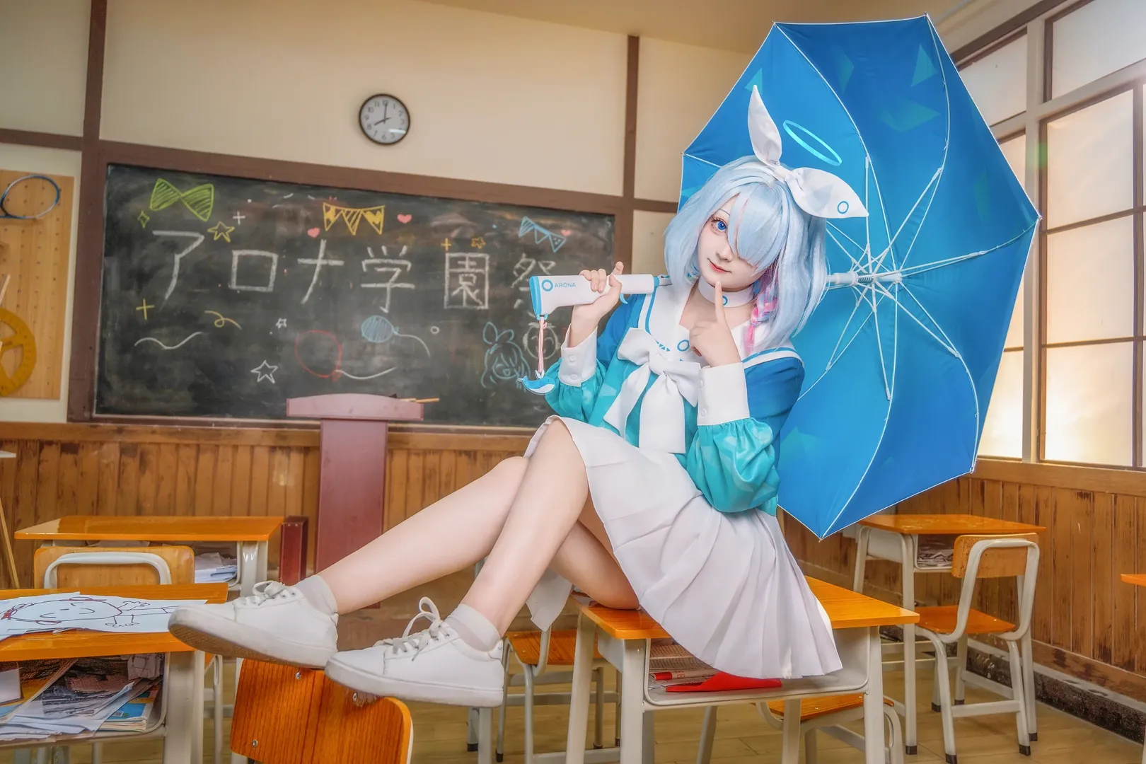 二次元, コスプレ, ブルーアーカイブ, セーラー服, アロナ コスプレ - 9枚目