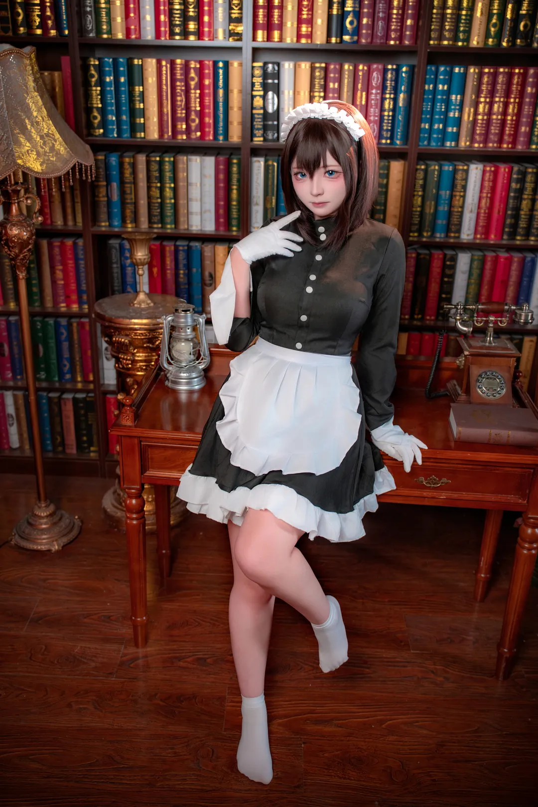 cosplay, 女仆装, 复古书房, 琉璃川椿cos, 没落贵族琉璃川椿