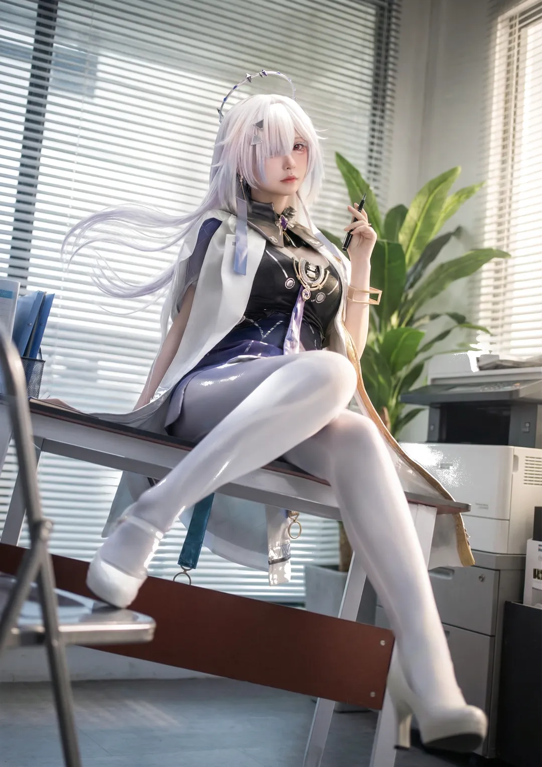 鸣潮, Cosplay摄影, 莫宁cos, 白丝穿搭, 二次元日常