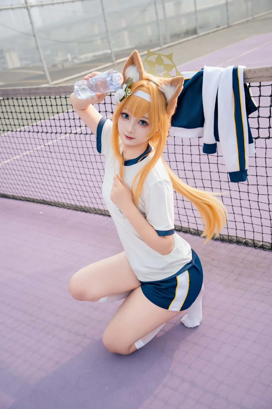 Blue Archive, Anime cosplay, Iochi Mari cosplay, Gymnastics uniform cosplay, Sports style photography