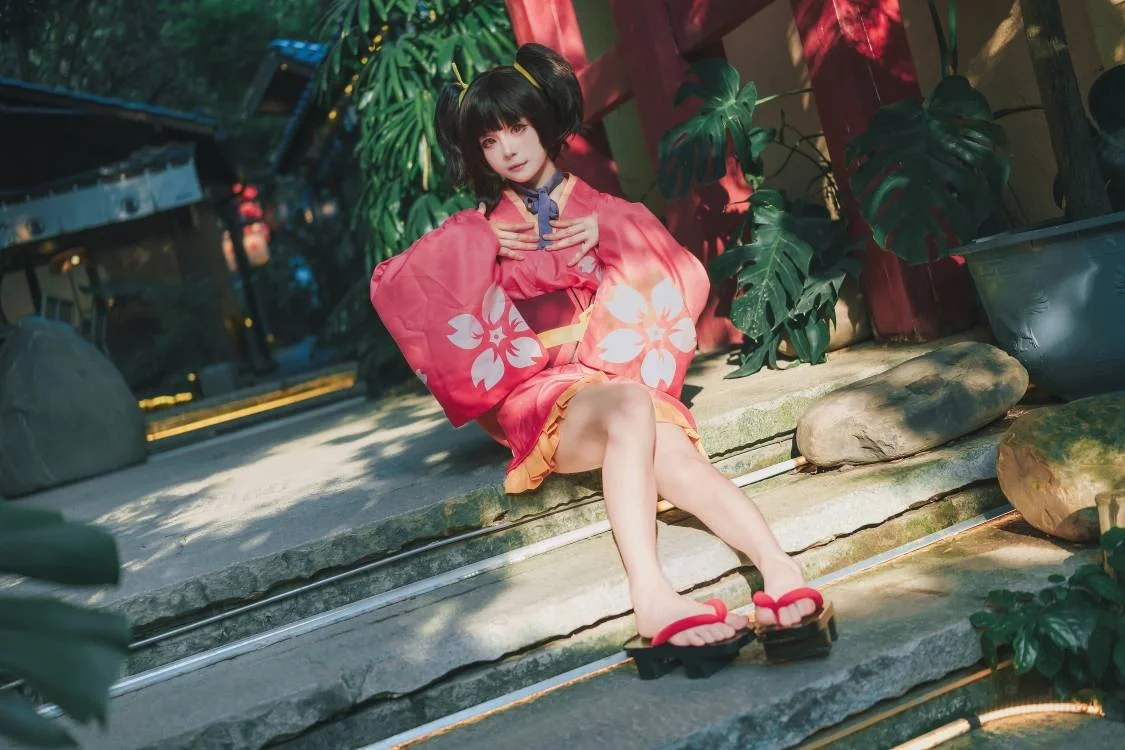 和风摄影, 二次元cosplay, 无名cos, 甲铁城的卡巴内瑞, 日式浴衣 - 第1张