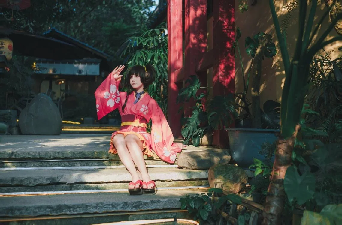 和风摄影, 二次元cosplay, 无名cos, 甲铁城的卡巴内瑞, 日式浴衣 - 第5张