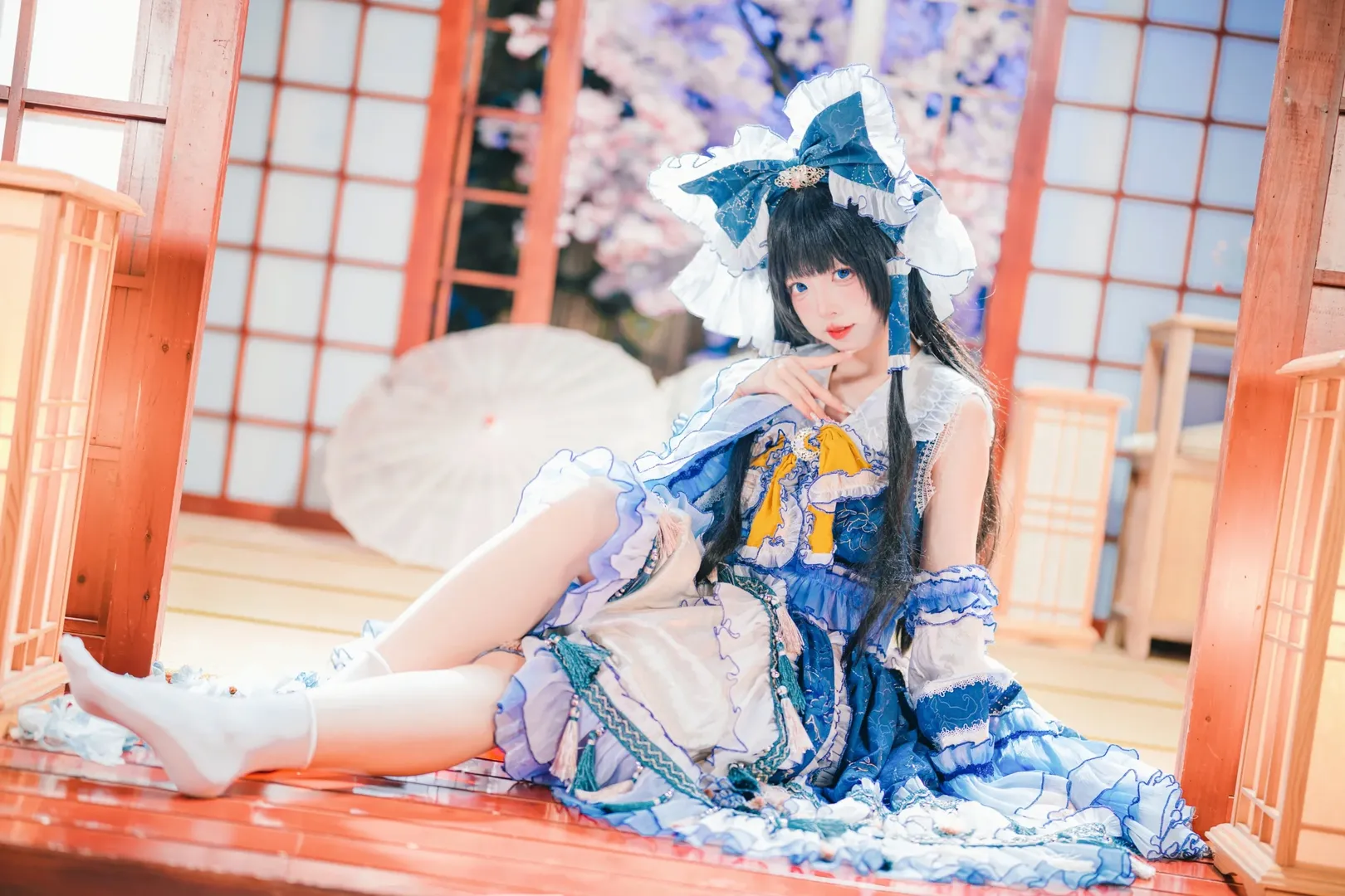 东方Project, 和风摄影, 二次元cosplay, 灵梦cos, 室内写真