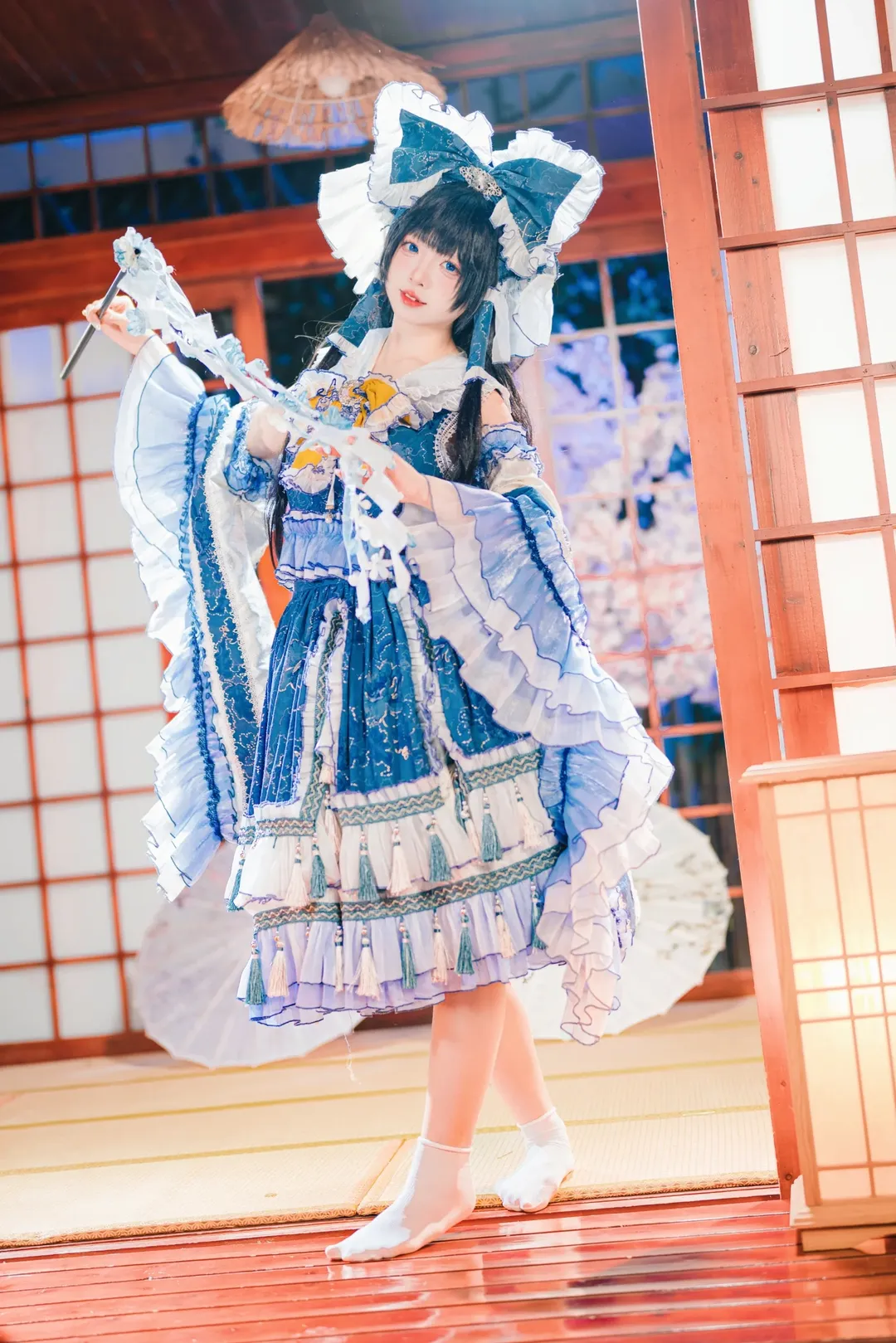 东方Project, 和风摄影, 二次元cosplay, 灵梦cos, 室内写真 - 第11张