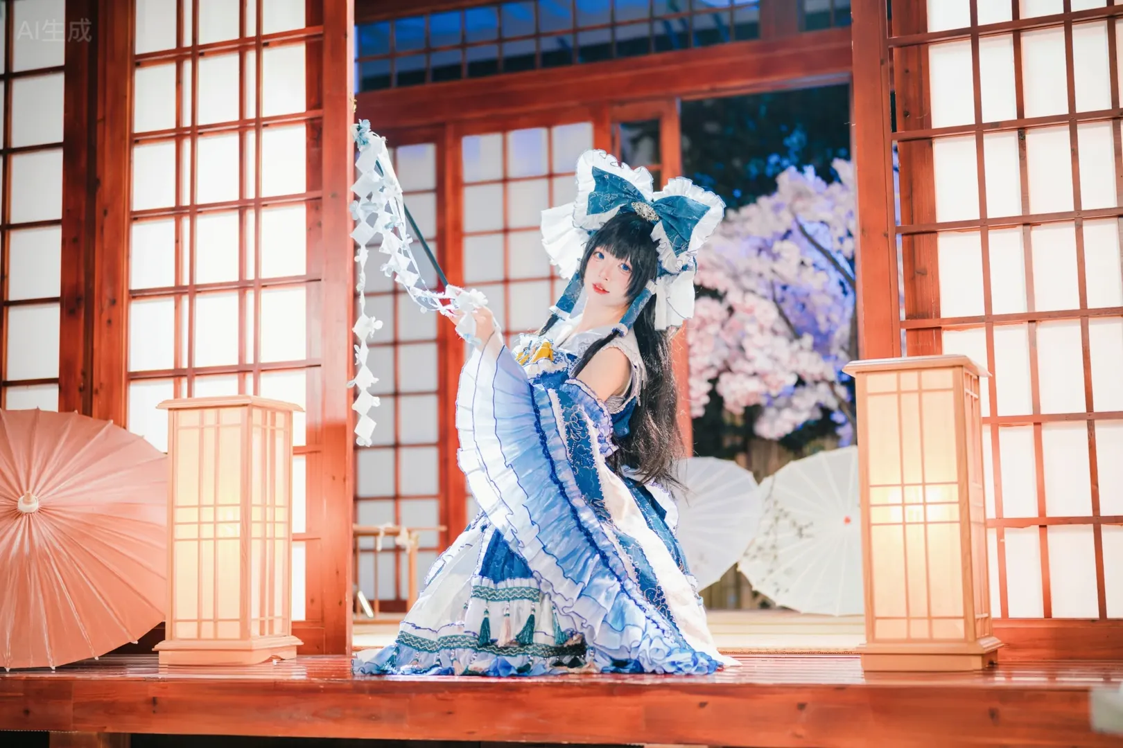 东方Project, 和风摄影, 二次元cosplay, 灵梦cos, 室内写真 - 第15张