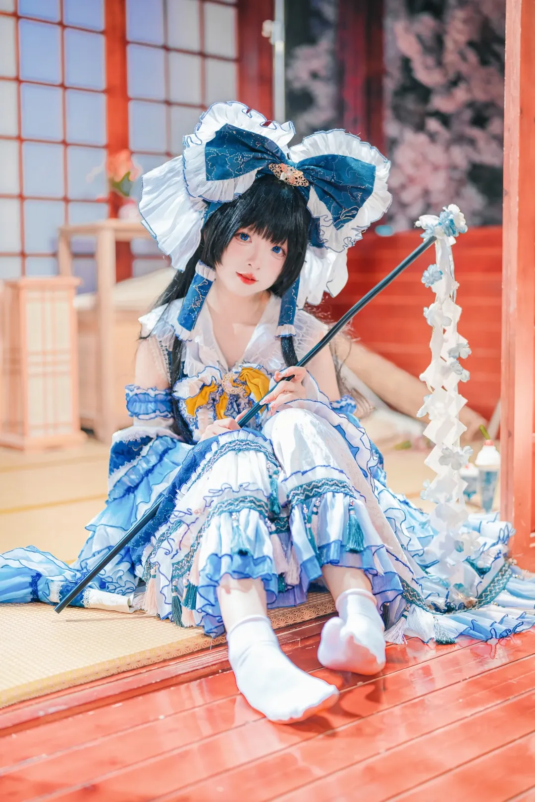 东方Project, 和风摄影, 二次元cosplay, 灵梦cos, 室内写真 - 第2张