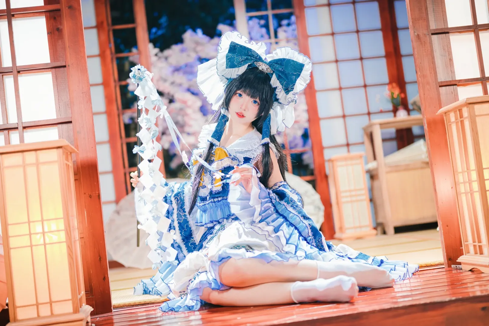 东方Project, 和风摄影, 二次元cosplay, 灵梦cos, 室内写真 - 第5张