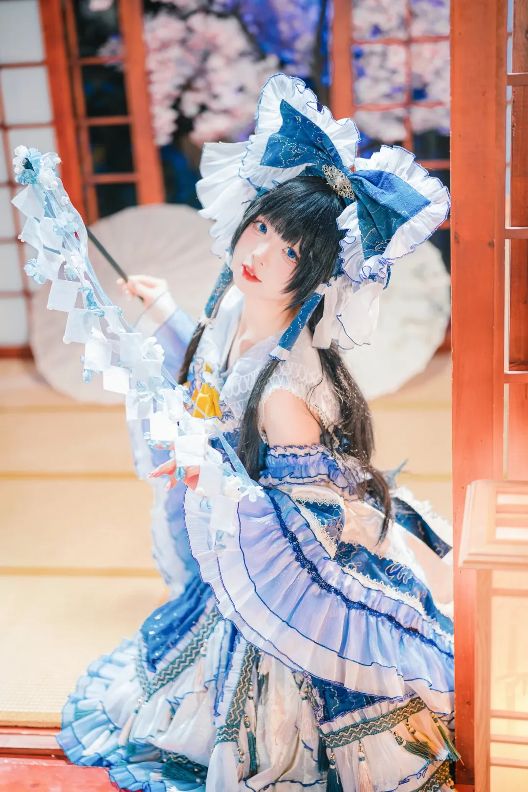 东方Project, 和风摄影, 二次元cosplay, 灵梦cos, 室内写真 - 第7张