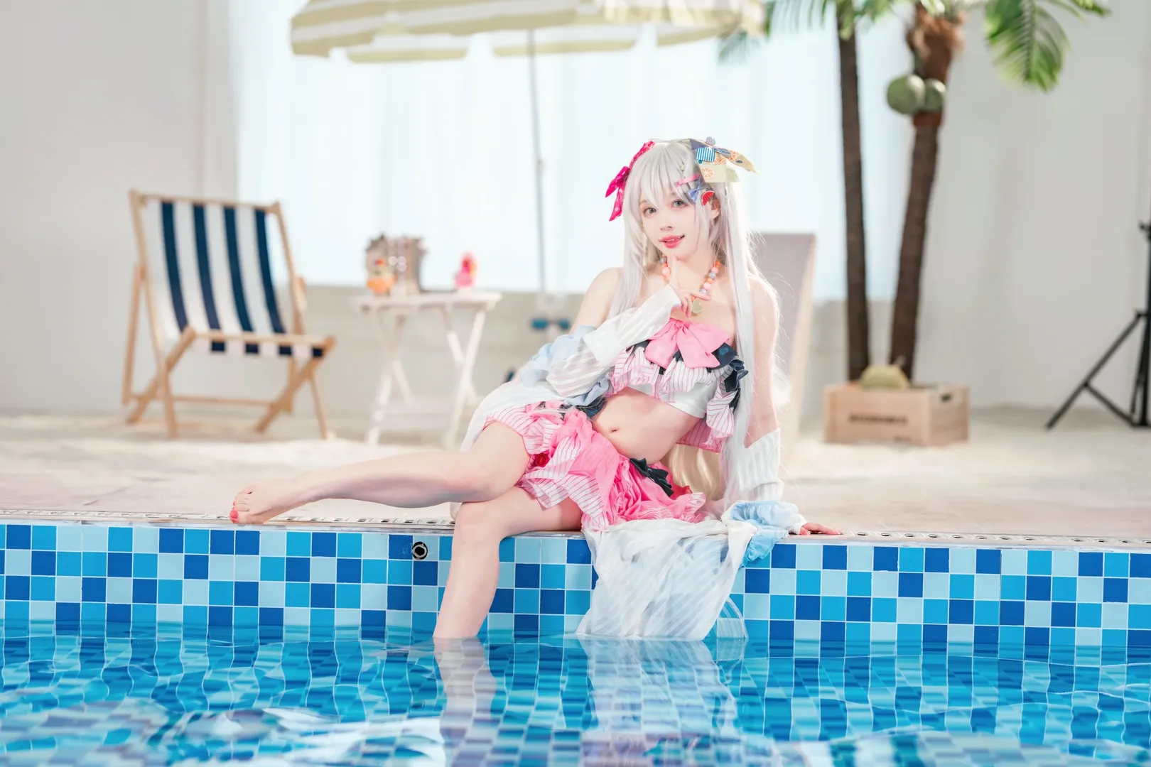 cosplay, 碧蓝档案, 夏日风格, 白洲梓cos, 泳池写真 - 第2张
