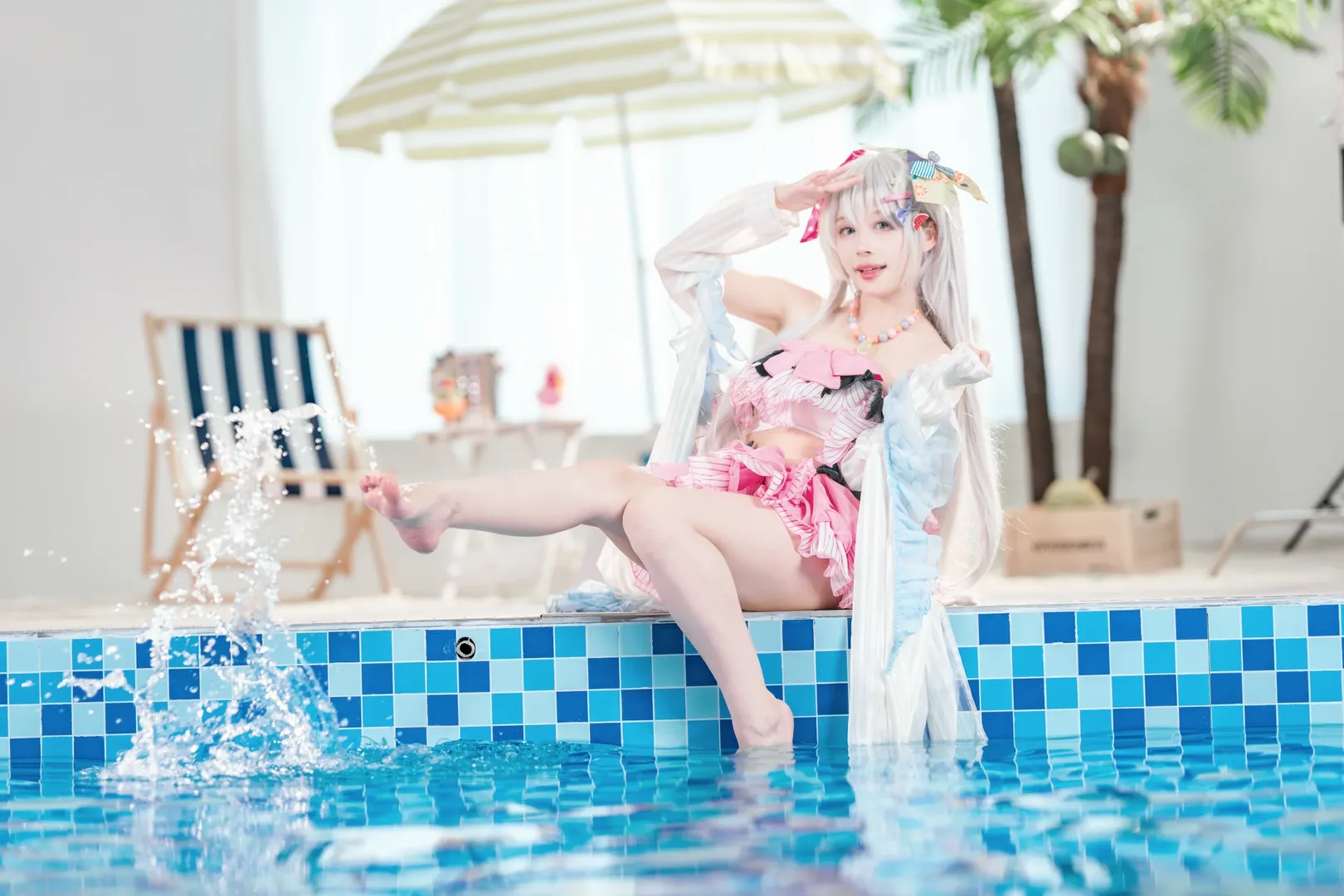 cosplay, 碧蓝档案, 夏日风格, 白洲梓cos, 泳池写真 - 第3张