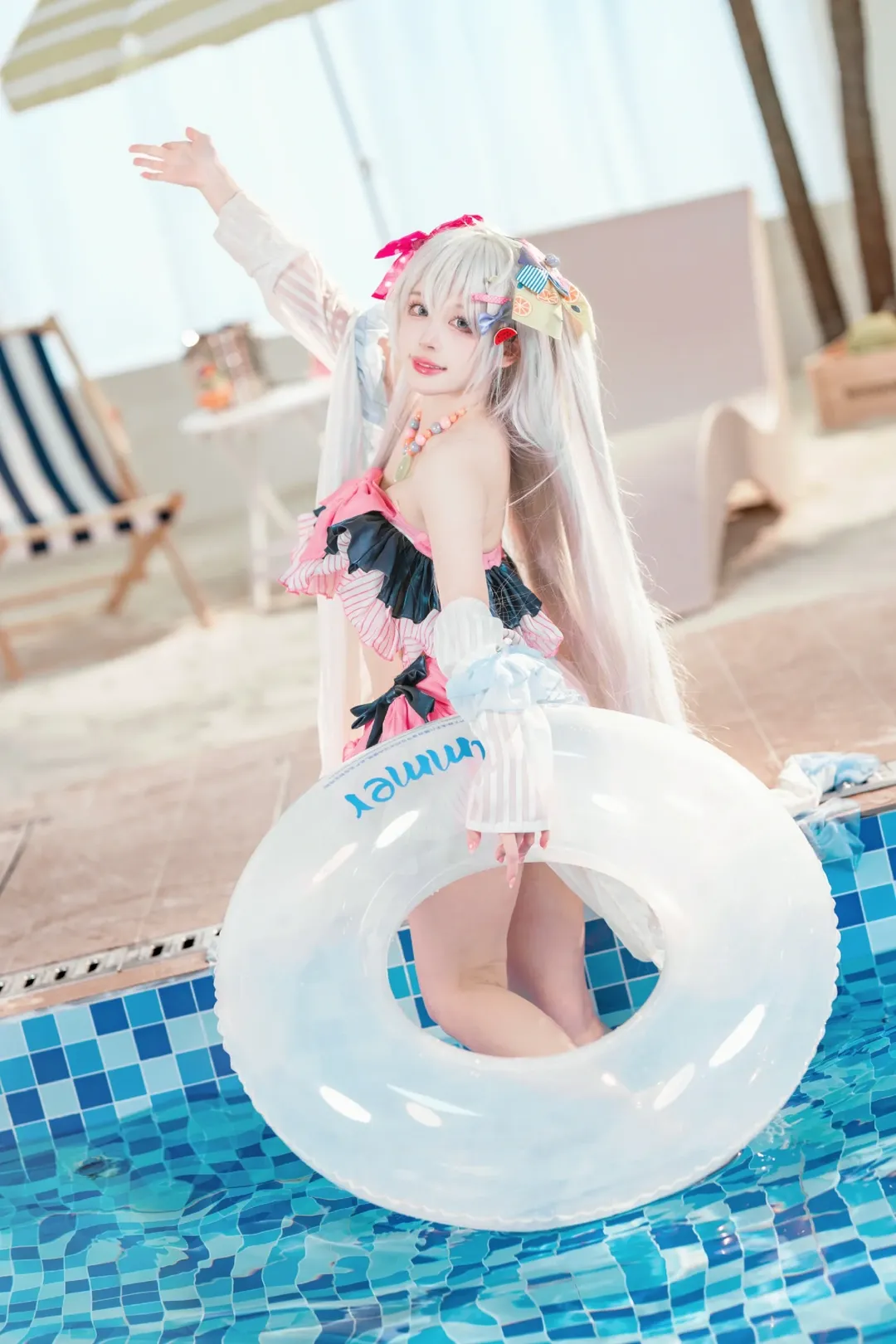 cosplay, 碧蓝档案, 夏日风格, 白洲梓cos, 泳池写真 - 第5张