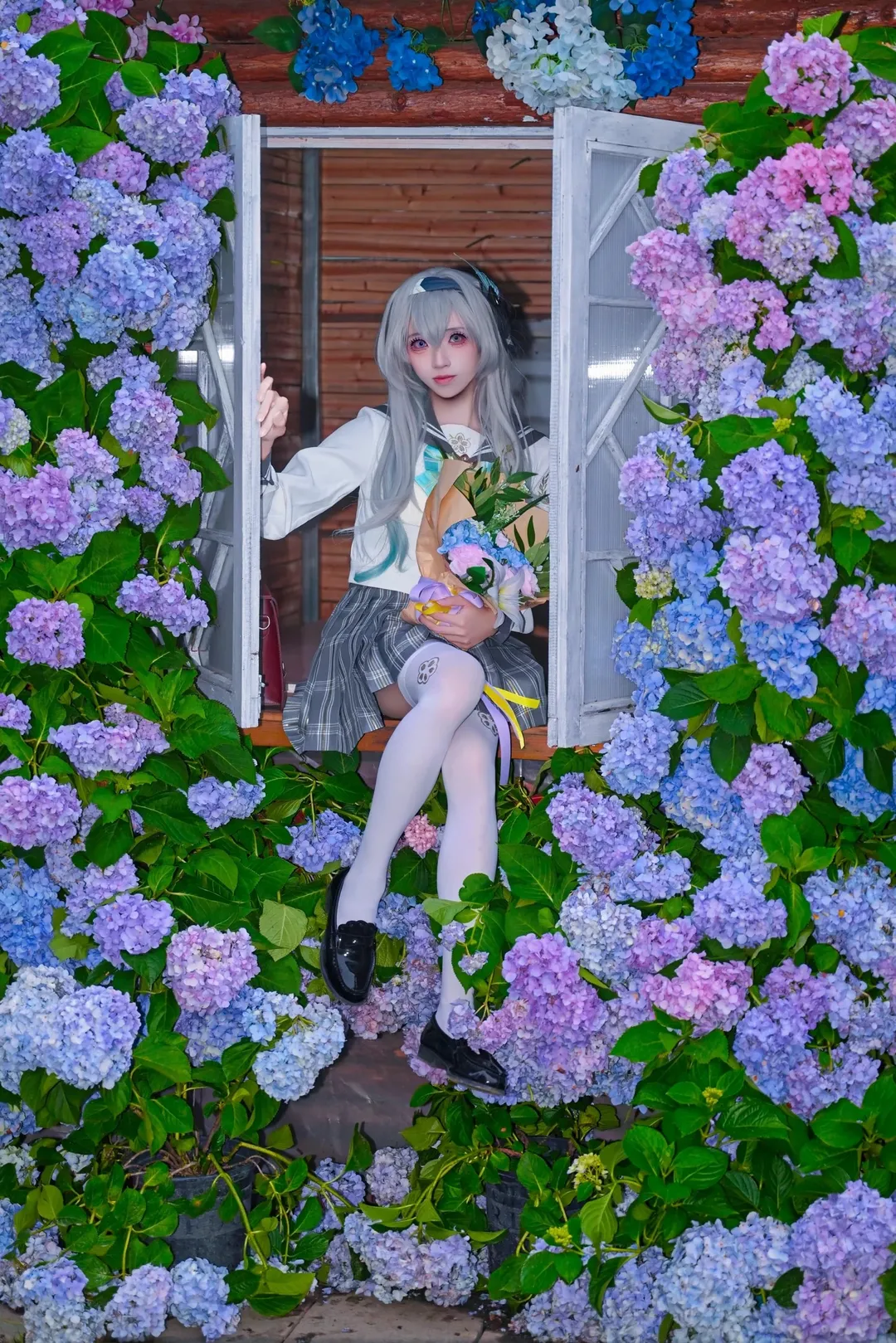 崩坏：星穹铁道, 少女感, 流萤cos, 绣球花, 春日来信