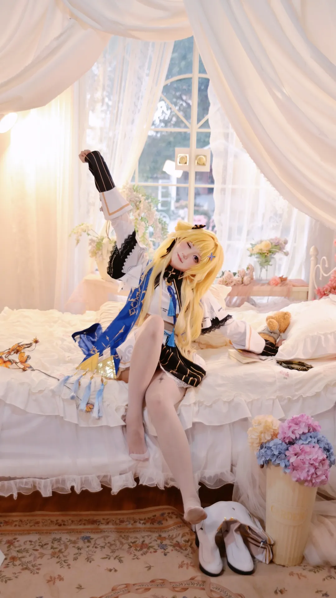 Phoebe Cosplay, Wuthering Waves, Atmospheric photography, Bedroom scene, Cute girl - Image 3
