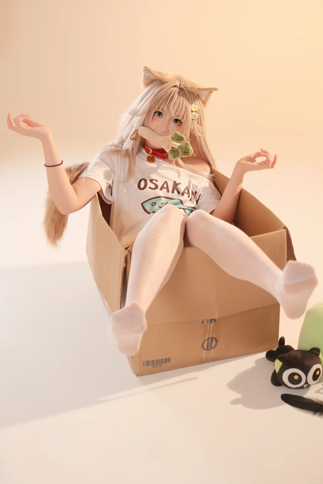 Home style, Kinako cosplay, Cat girl, Cute, Cardboard box - Image 1