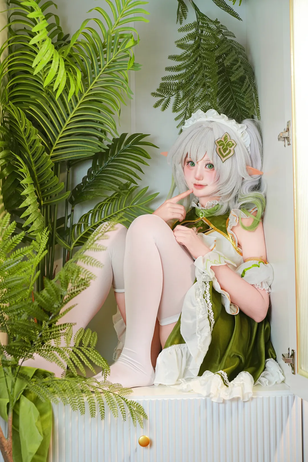 原神, 二次元摄影, 纳西妲cos, 草神cos, 精灵耳妆容