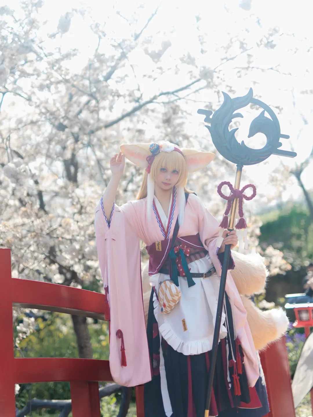 cosplay, 明日方舟, 铃兰cos, 樱花外景, 九尾狐 - 第3张