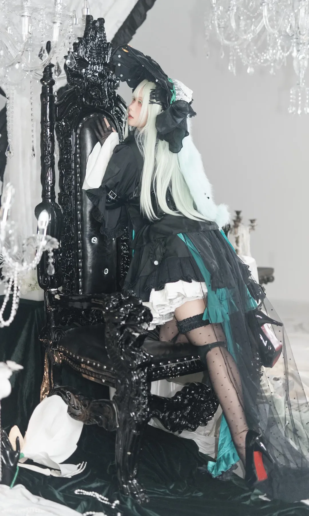 明日方舟, 若叶睦cos, AveMujica联动, 哥特风cosplay, 破次元摄影 - 第4张