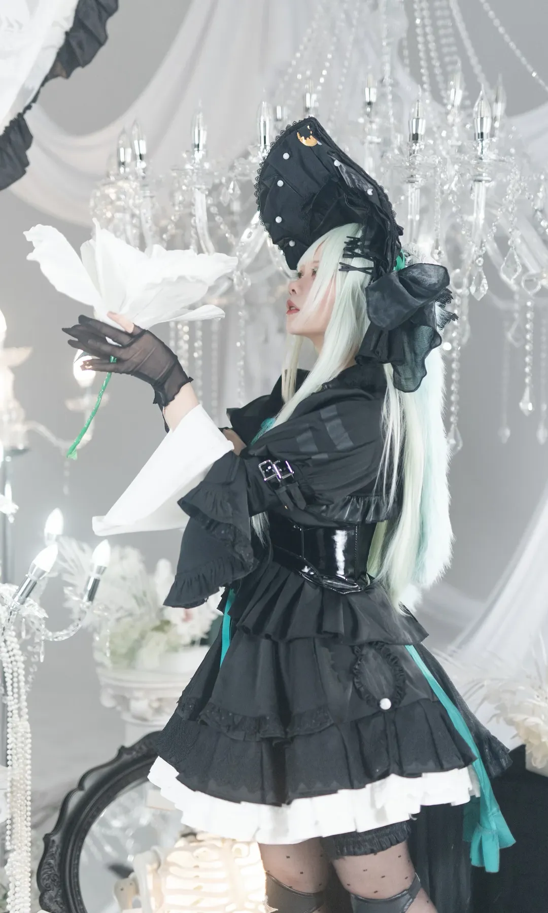 明日方舟, 若叶睦cos, AveMujica联动, 哥特风cosplay, 破次元摄影 - 第5张