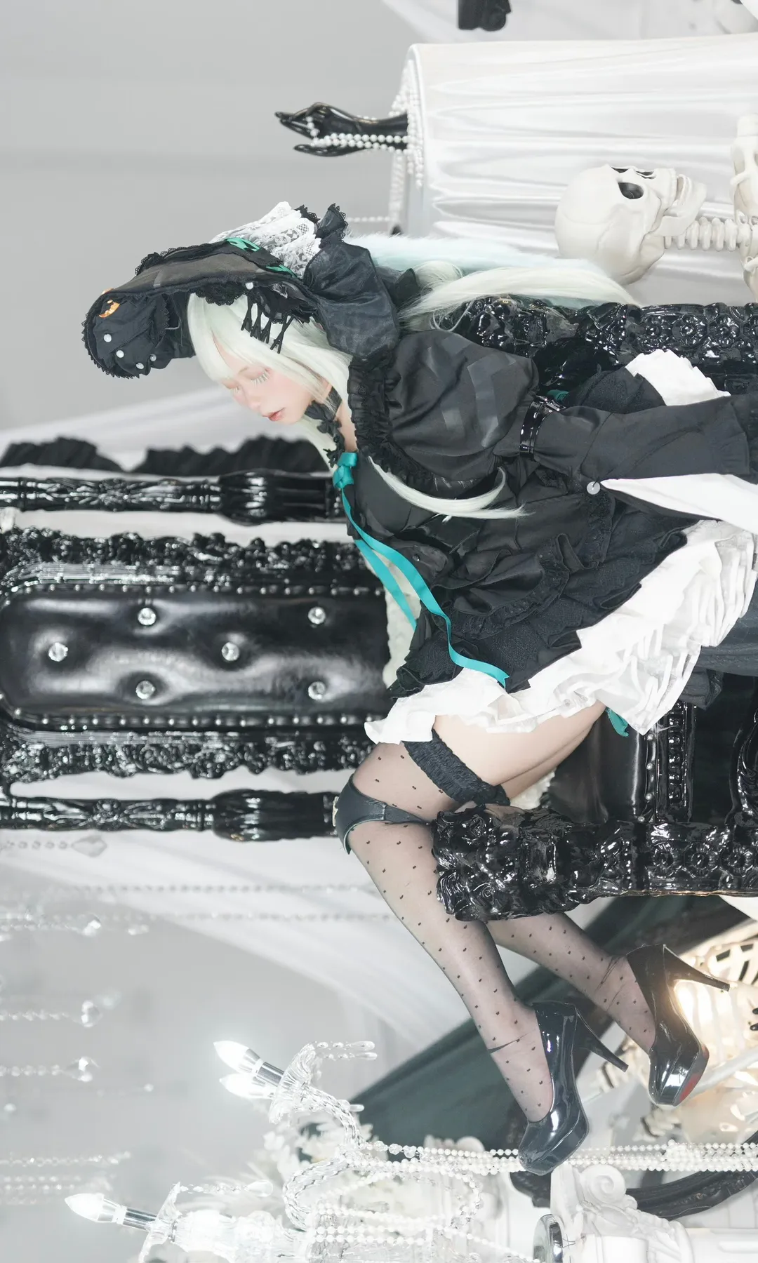 cosplay摄影, 若叶睦cos, 颂乐人偶, 哥特风写真, 影棚布景 - 第2张
