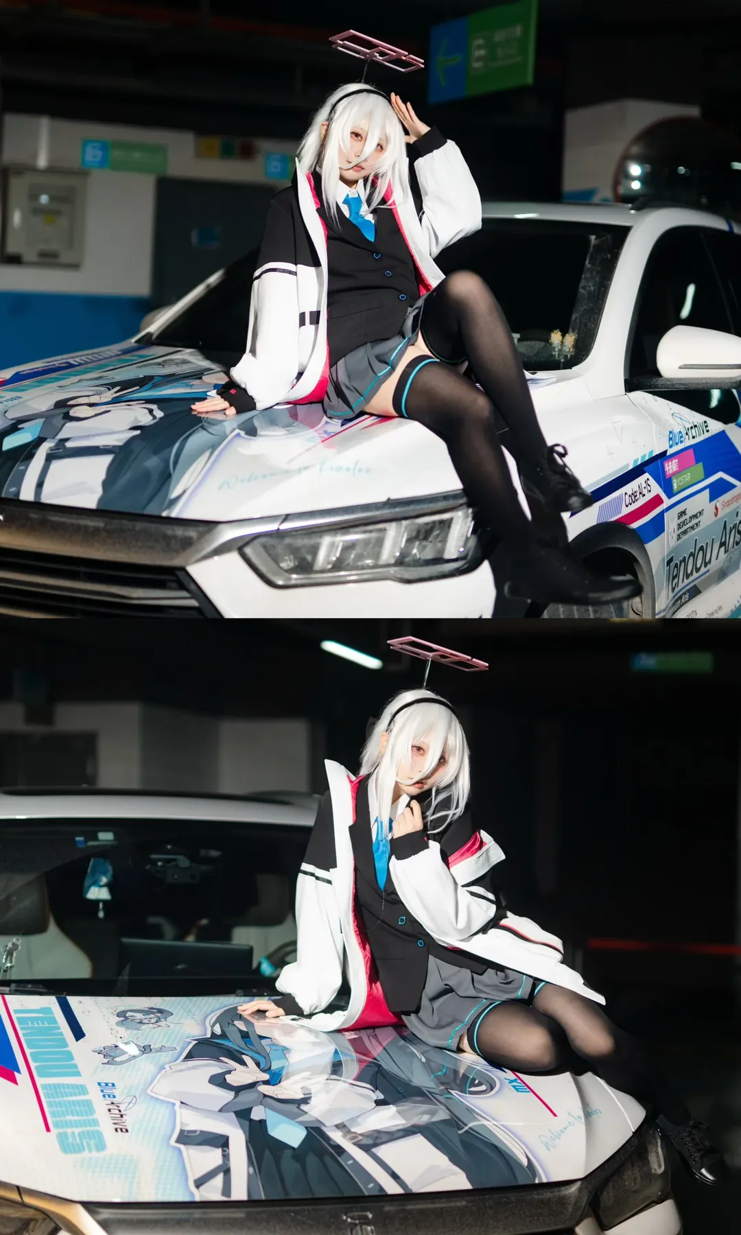 Blue Archive, Itasha, Tendou Arisu cosplay, Underground parking lot photography, Millennium Science School - Image 1
