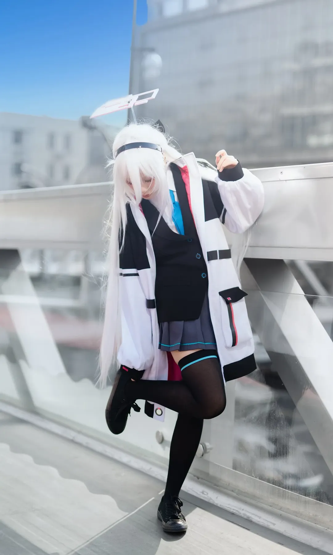 碧蓝档案, cosplay穿搭, 白色假发, 凯伊cos, 天桥摄影 - 第3张