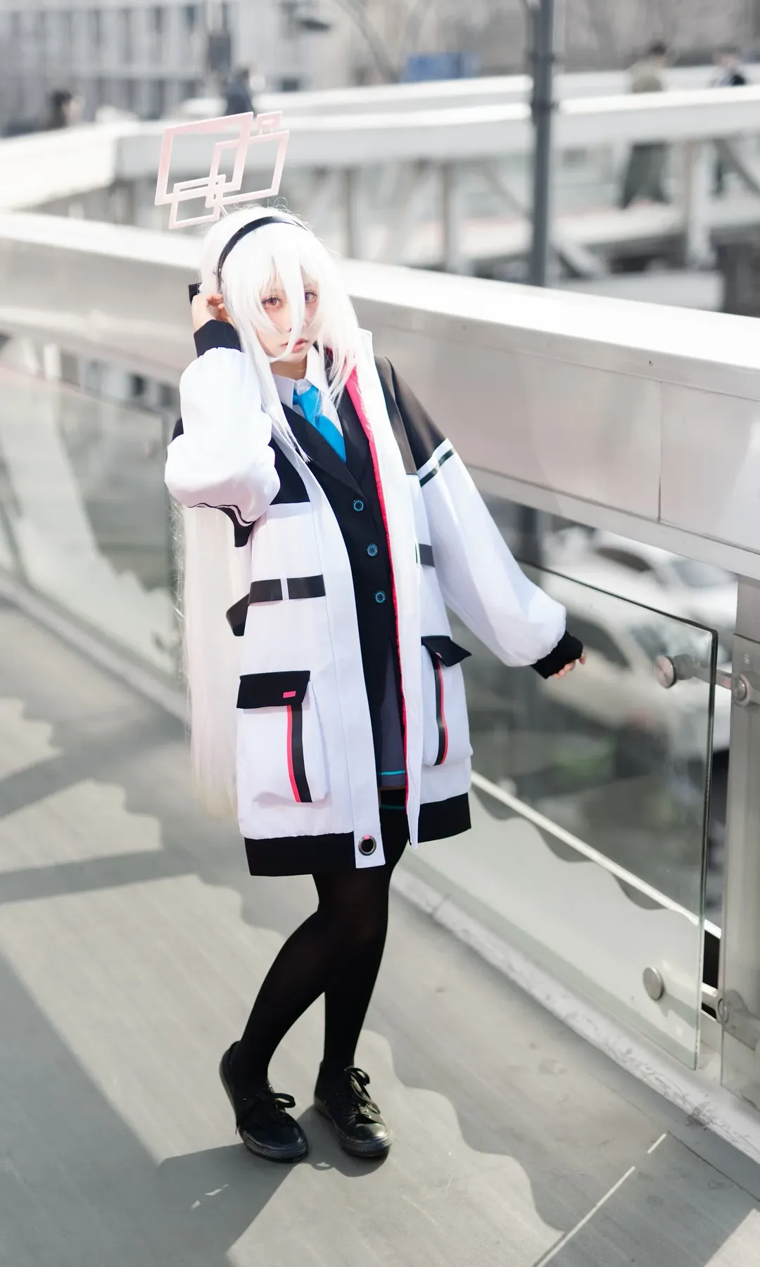碧蓝档案, cosplay穿搭, 白色假发, 凯伊cos, 天桥摄影 - 第4张