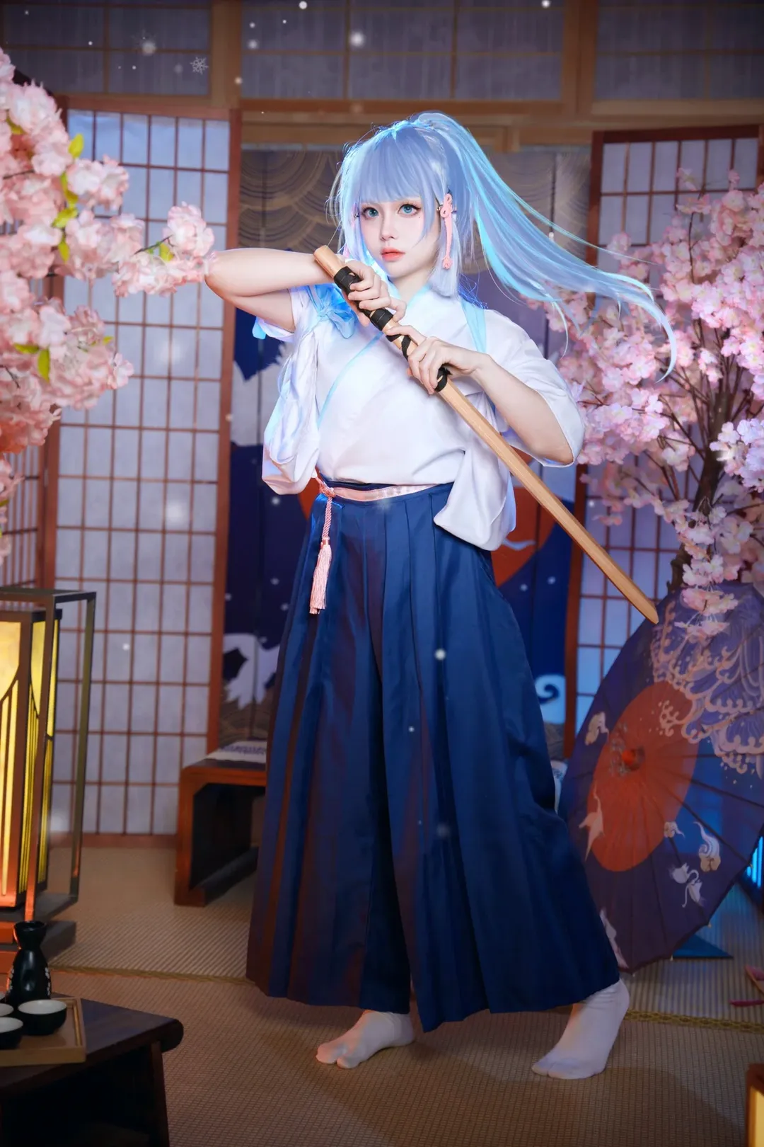 原神, 二次元摄影, 和风, 神里绫华cos, 剑道服