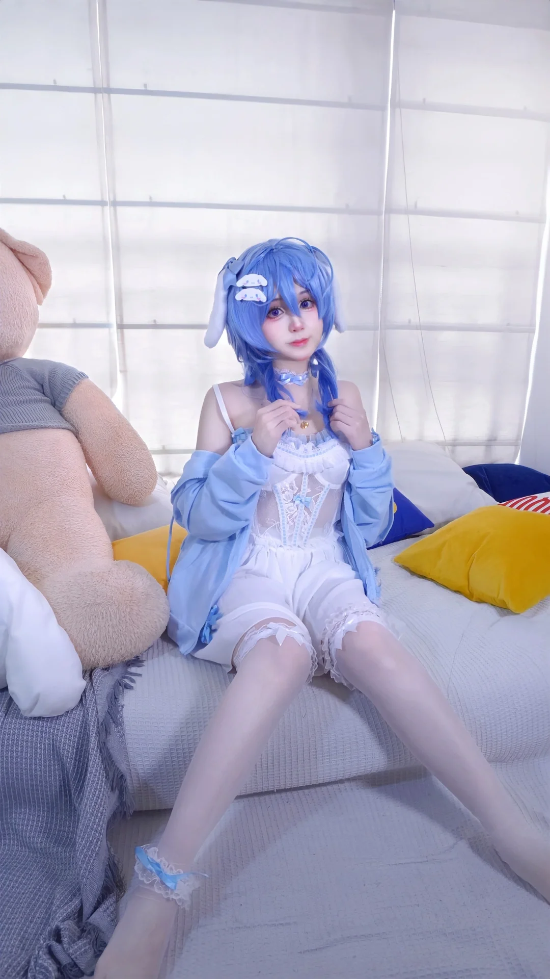 原神, 甘雨cos, 软萌穿搭, Cosplay正片, 玉桂狗甘雨 - 第1张