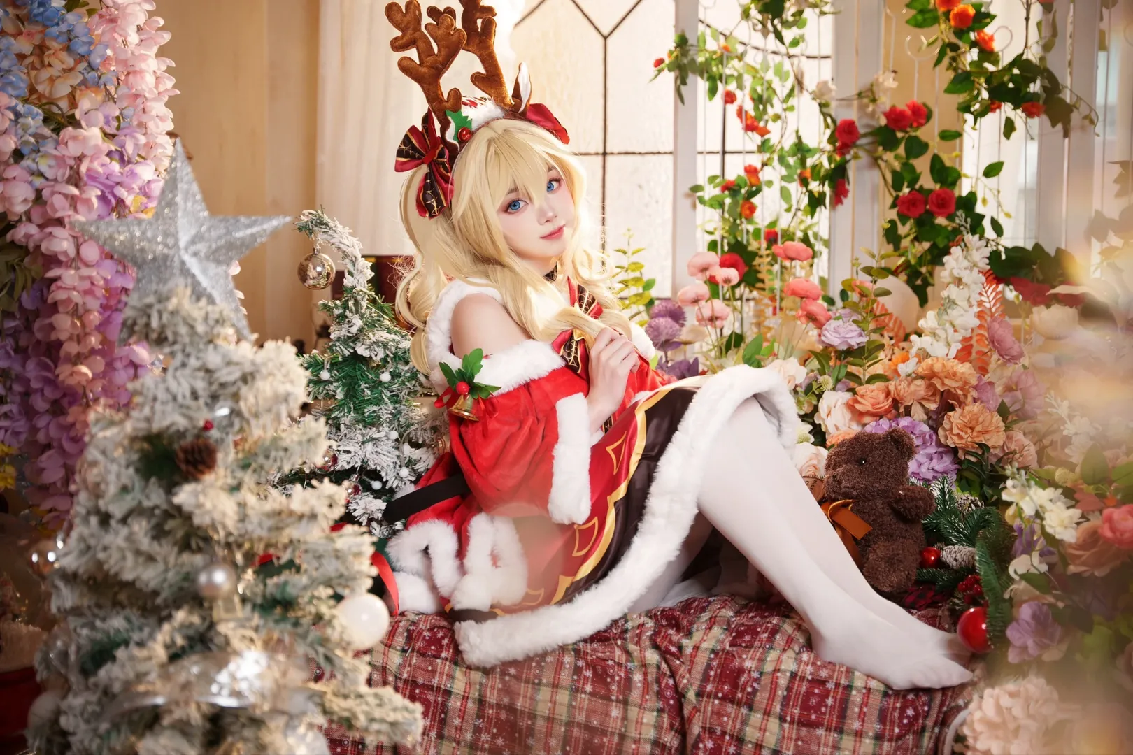 原神, cosplay, 二次元摄影, 芭芭拉cos, 圣诞cos - 第3张