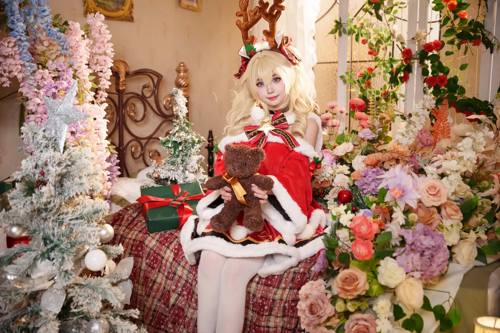 原神, cosplay, 二次元摄影, 芭芭拉cos, 圣诞cos - 第4张