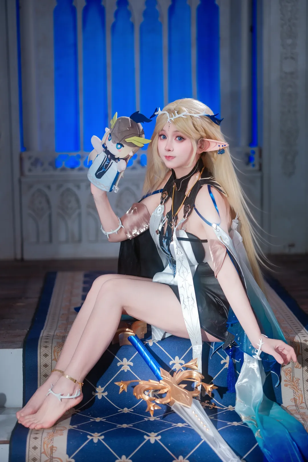 鸣潮, cosplay, 卡提希娅cos, 精灵耳, 手偶