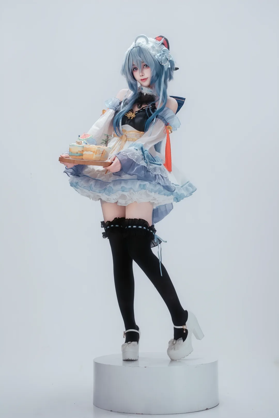 Genshin Impact, Ganyu Cosplay, cosplay, Maid outfit, Pose reference - Image 3