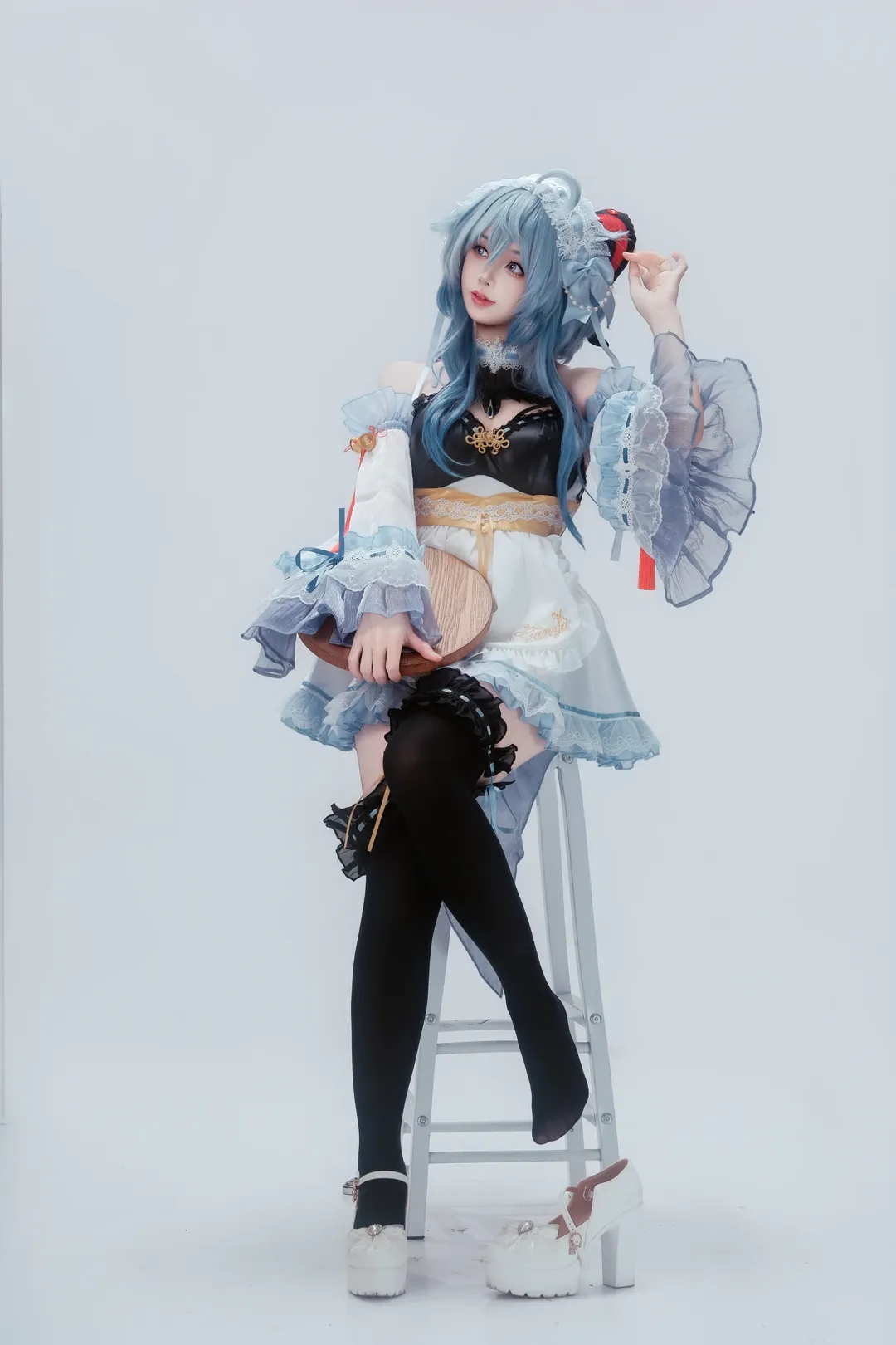 Genshin Impact, Ganyu Cosplay, cosplay, Maid outfit, Pose reference - Image 8