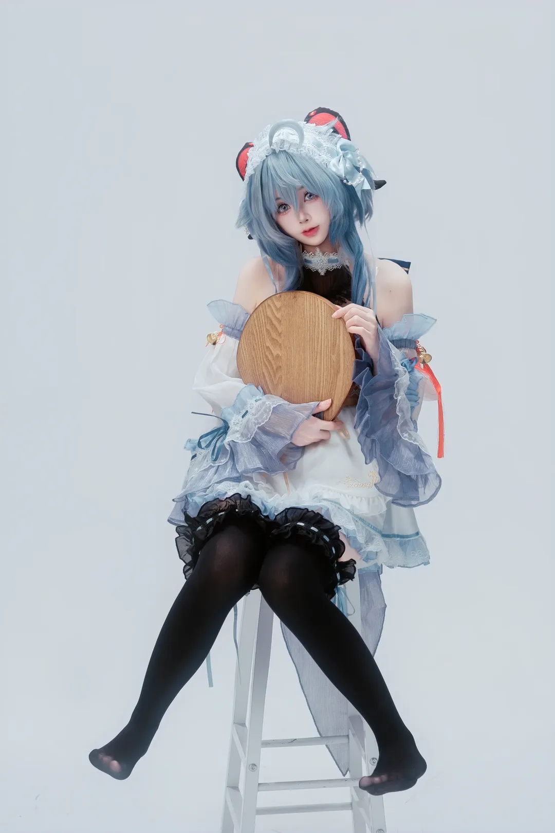Genshin Impact, Ganyu Cosplay, cosplay, Maid outfit, Pose reference - Image 9
