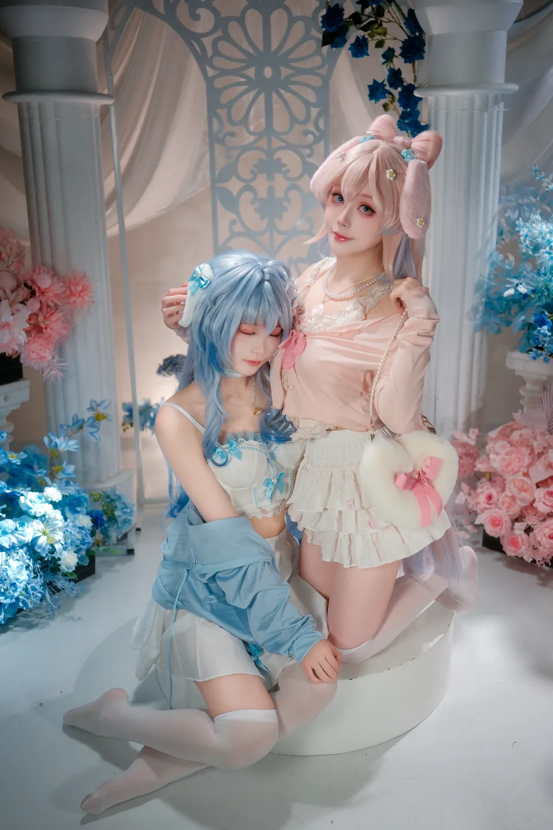 Genshin Impact, Sangonomiya Kokomi cosplay, Cosplay photography, Duo cosplay, Anime-style photography - Image 1