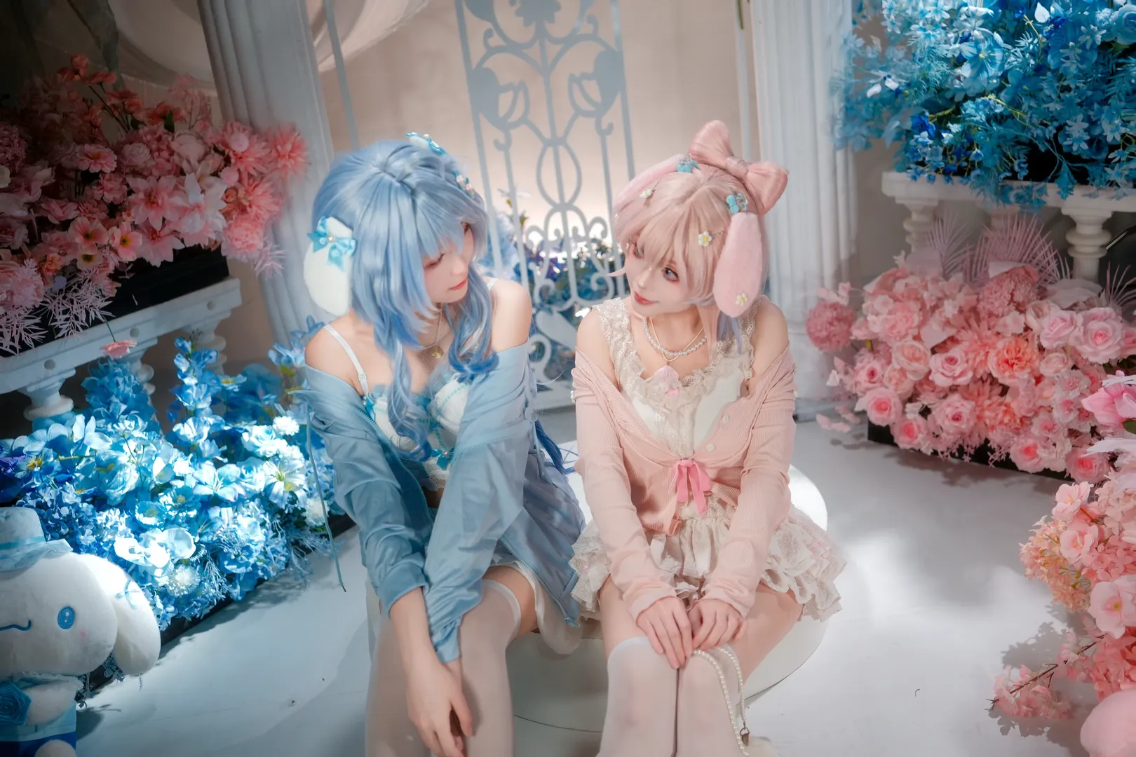 Genshin Impact, Sangonomiya Kokomi cosplay, Cosplay photography, Duo cosplay, Anime-style photography - Image 3