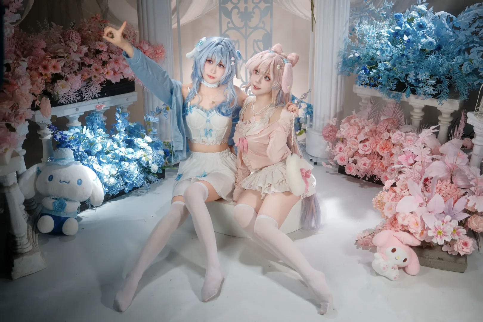Genshin Impact, Sangonomiya Kokomi cosplay, Cosplay photography, Duo cosplay, Anime-style photography - Image 4