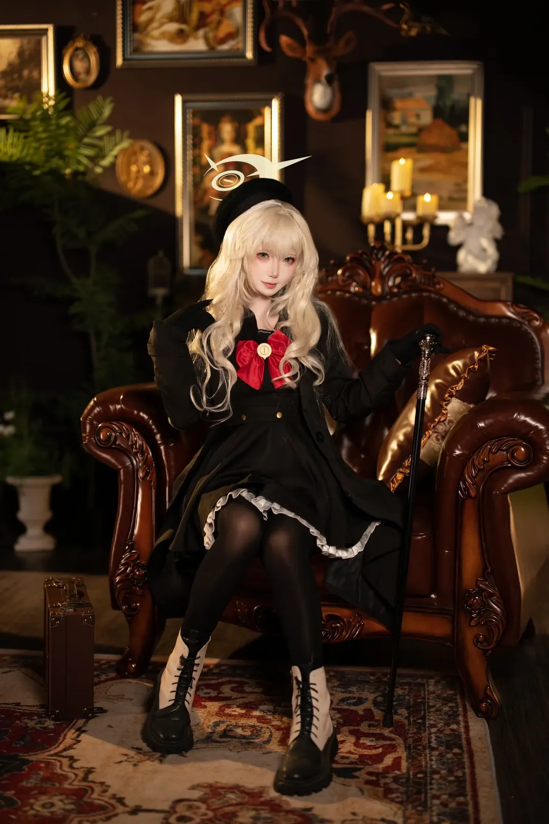 蔚蓝档案, 笑面教授cos, 哥特萝莉, cosplay正片, 复古摄影 - 第2张