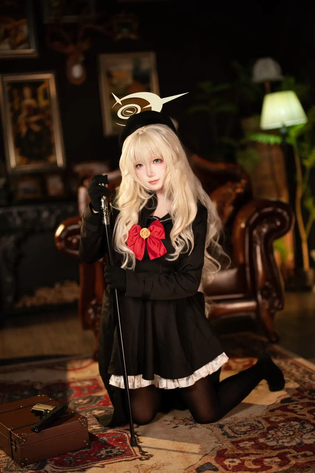 蔚蓝档案, 笑面教授cos, 哥特萝莉, cosplay正片, 复古摄影 - 第6张
