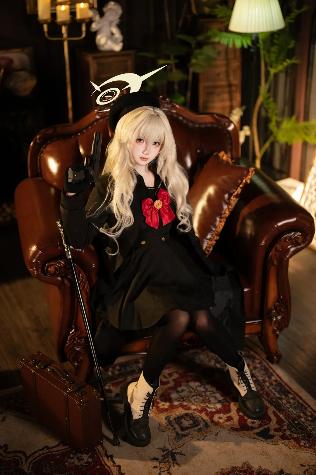 蔚蓝档案, 笑面教授cos, 哥特萝莉, cosplay正片, 复古摄影 - 第8张