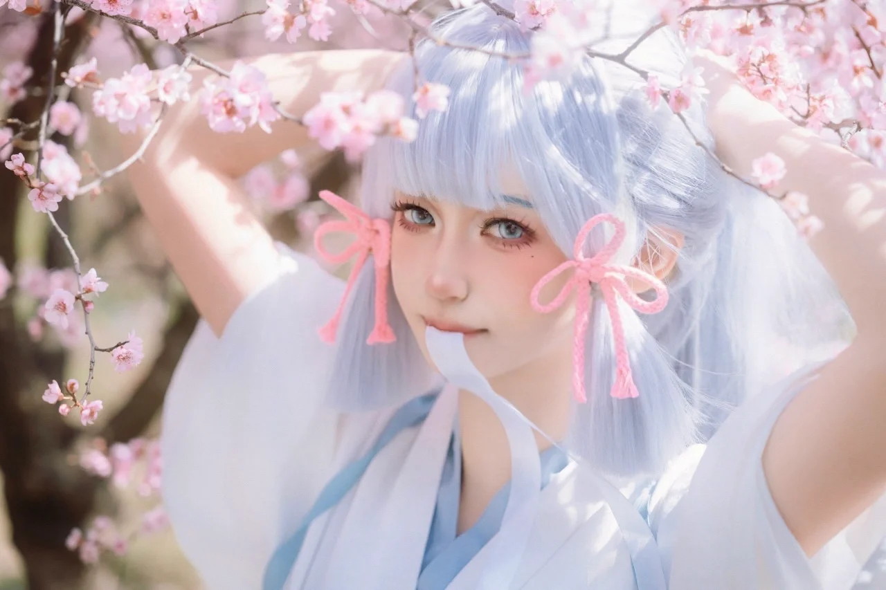 原神, 二次元摄影, 神里绫华cos, cosplay日常, 春和景明