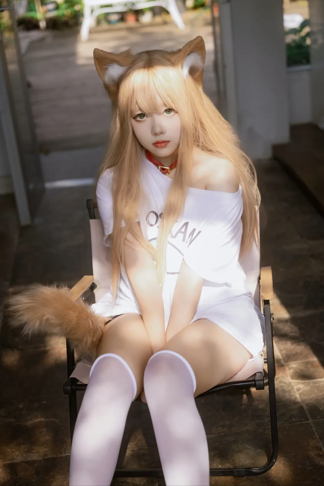 白丝穿搭, 兽耳cosplay, 居家风摄影, 慵懒日常, 纸箱猫娘 - 第6张