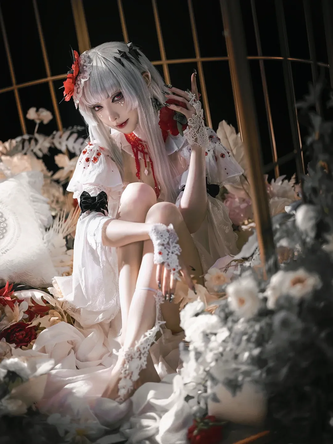 Atmospheric photography, Cosplay photoshoot, Path to Nowhere, Coquelic cosplay, White lace outfit