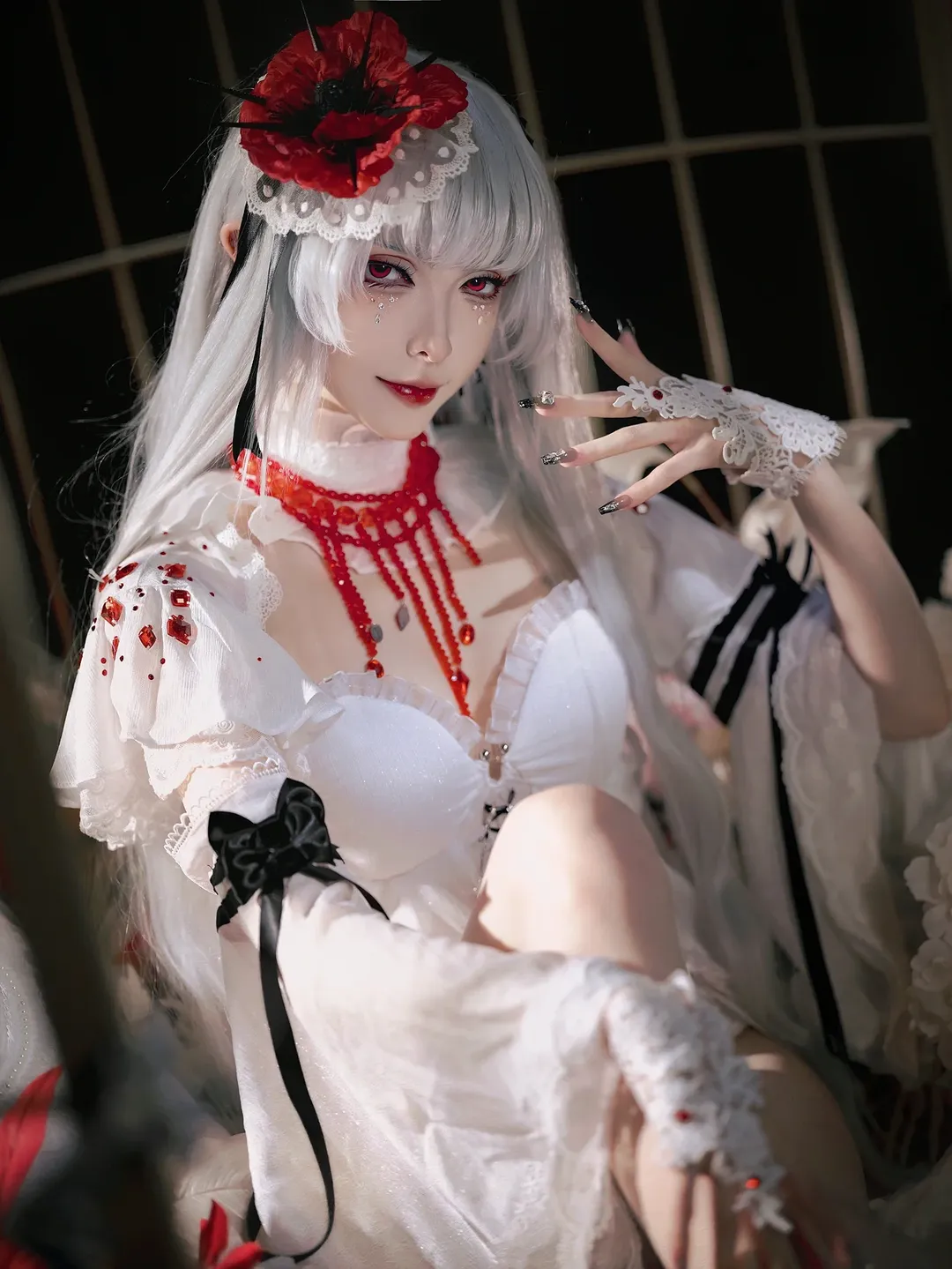氛围感摄影, cosplay正片, 无期迷途, 可可莉克cos, 白蕾丝穿搭 - 第7张
